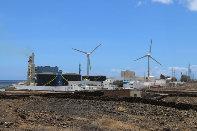 Central de producción de electricidad de Endesa en Arrecife.