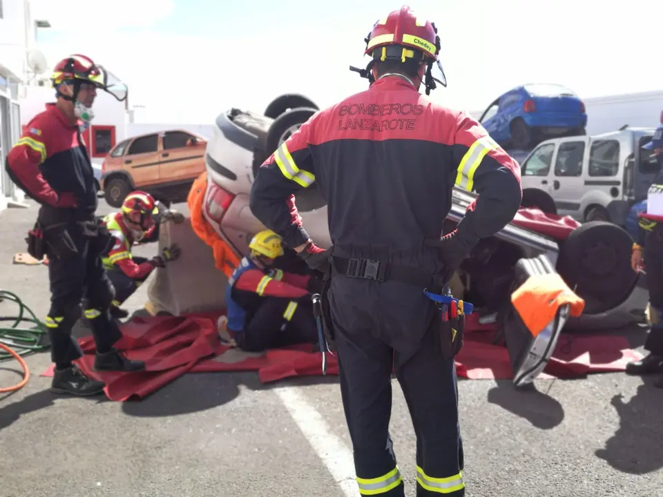 Simulacro excarcelación bomberos.