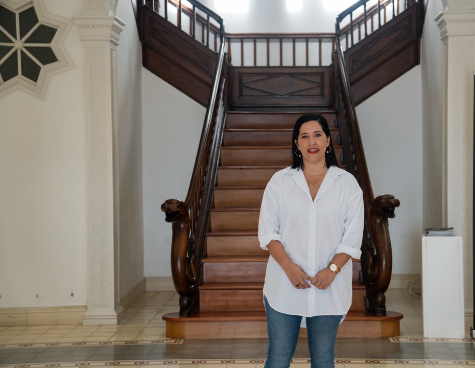 Abigail González en la Casa de la Cultura.