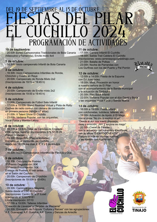 Programa fiestas de El Cuchillo.